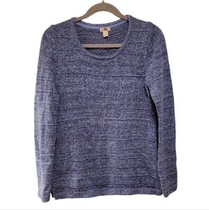 L.L.Bean, Pullover Sweater, V-Neck, Long Sleeve, Blue + White, Women's sz S Reg,